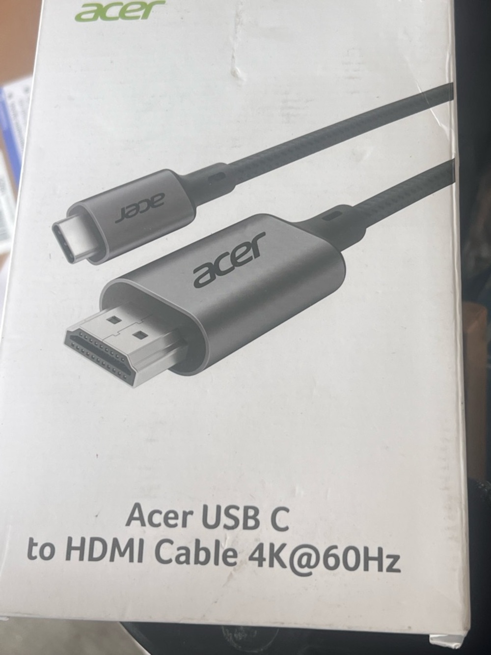 Acer USB-C to HDMI 4K Cable in Gray and Black